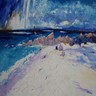 Into the squall - bay at the back of the ocean 40x80